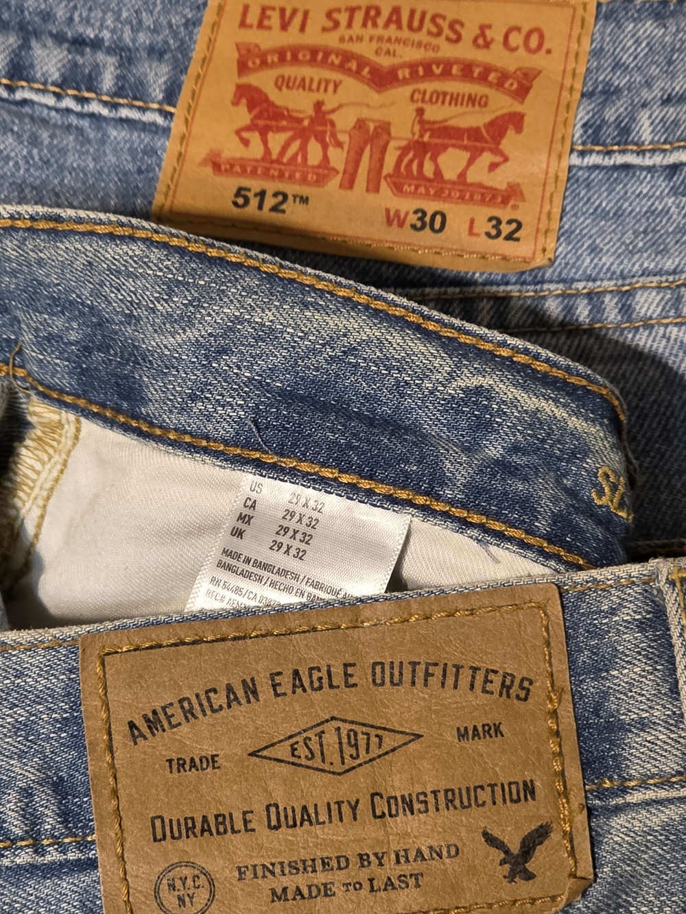 Levi's 512 Jeans And American Eagle Ripped Blue Jeans Read Description For Sizes